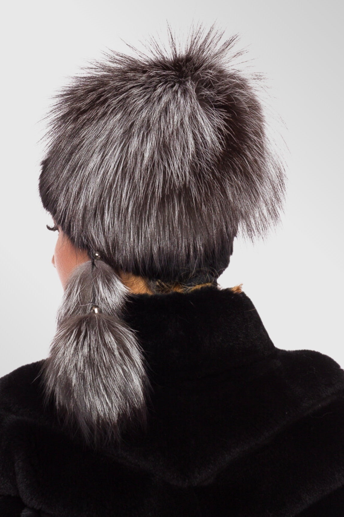 Gilet en fourrure naturelle de renard et vison, femme, Grey Frost 86