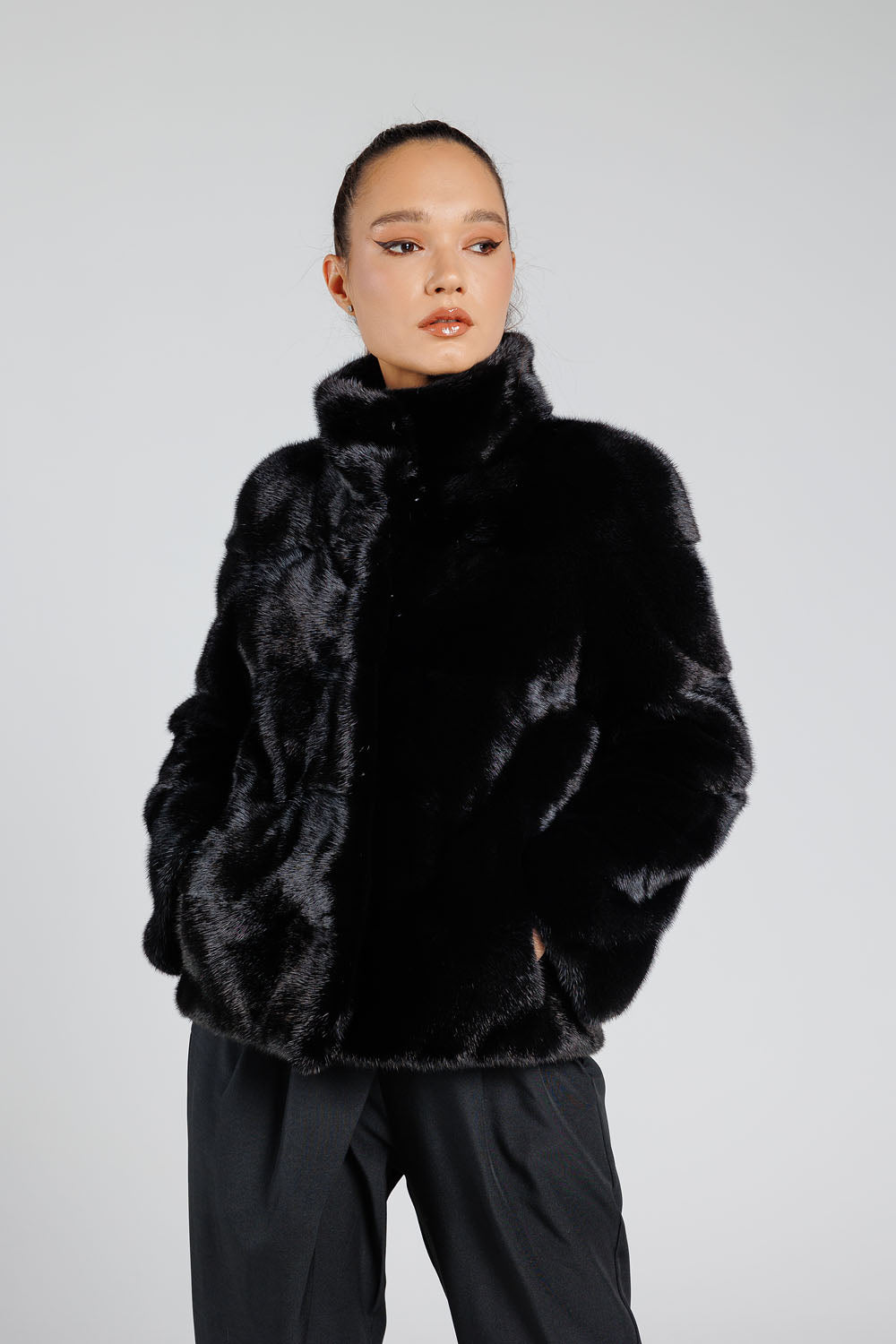 Manteau en fourrure de vison naturel, Femme, Diamond 213