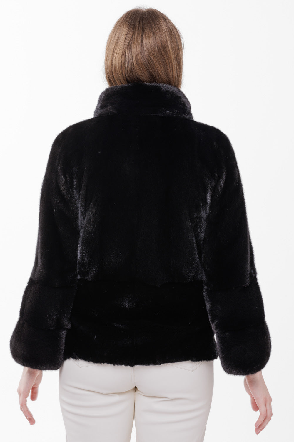 Cappotto in vera pelliccia di visone, manica a campana, donna, Diamond 226