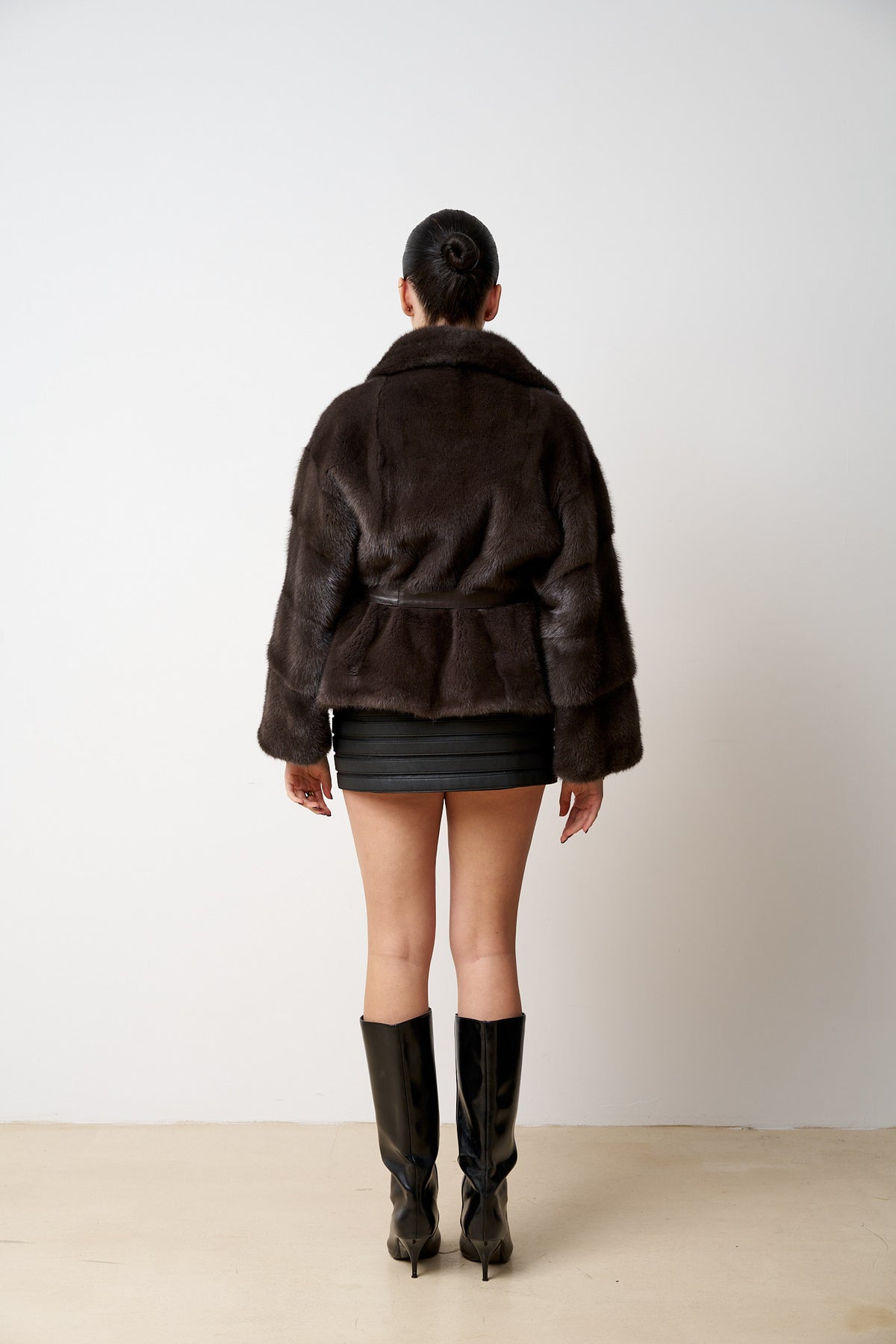 haina blana vizon maro, femei, oversized, Mareus