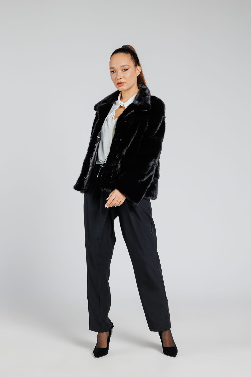 Manteau en fourrure de vison naturel, Femme, Diamond 213