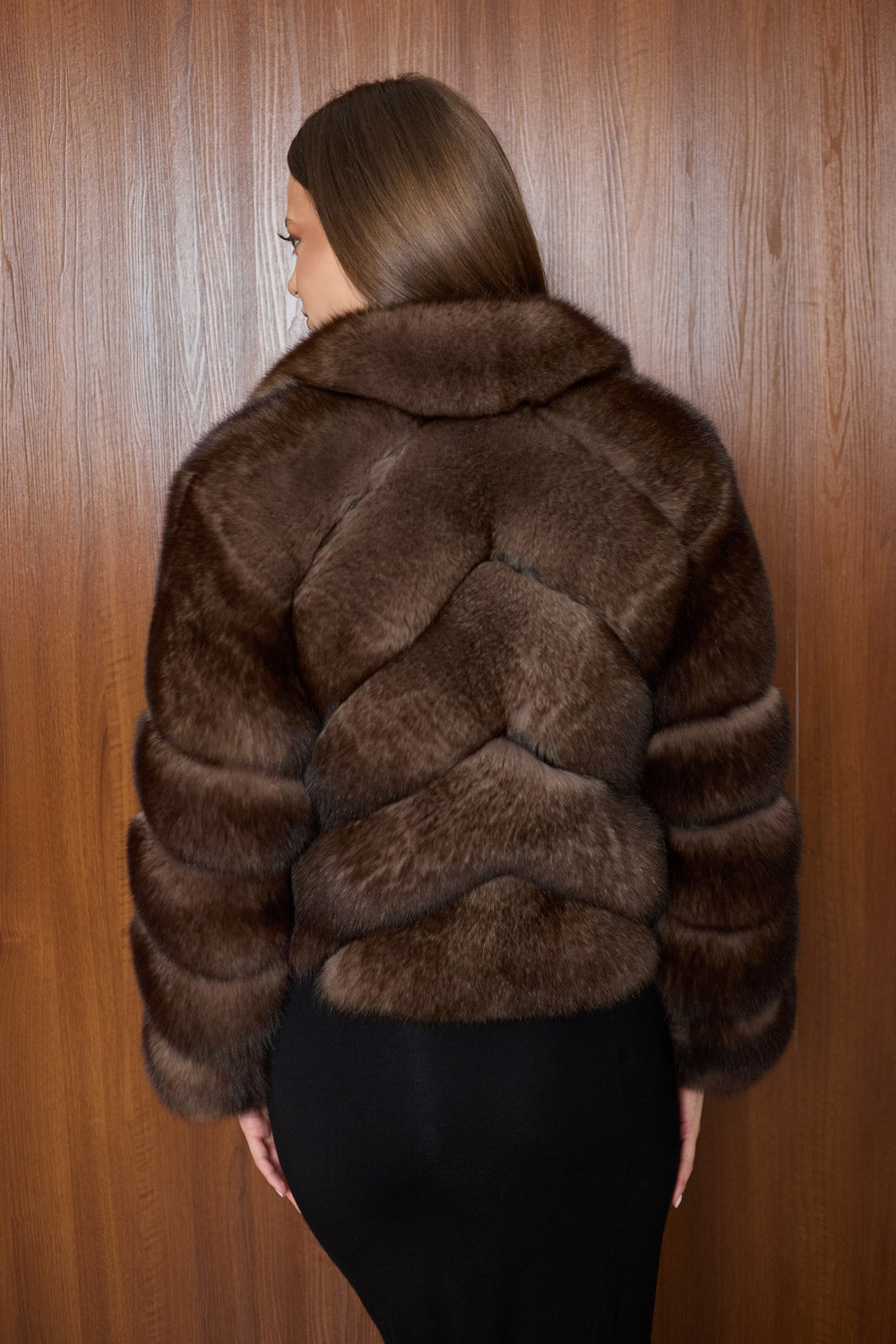 natural brown fox fur coat, Mareus