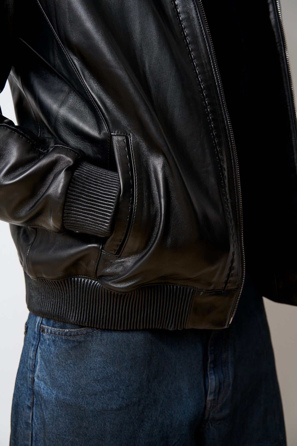 Naturpelzjacke, Nerzkragen, Schwarz, Mareus